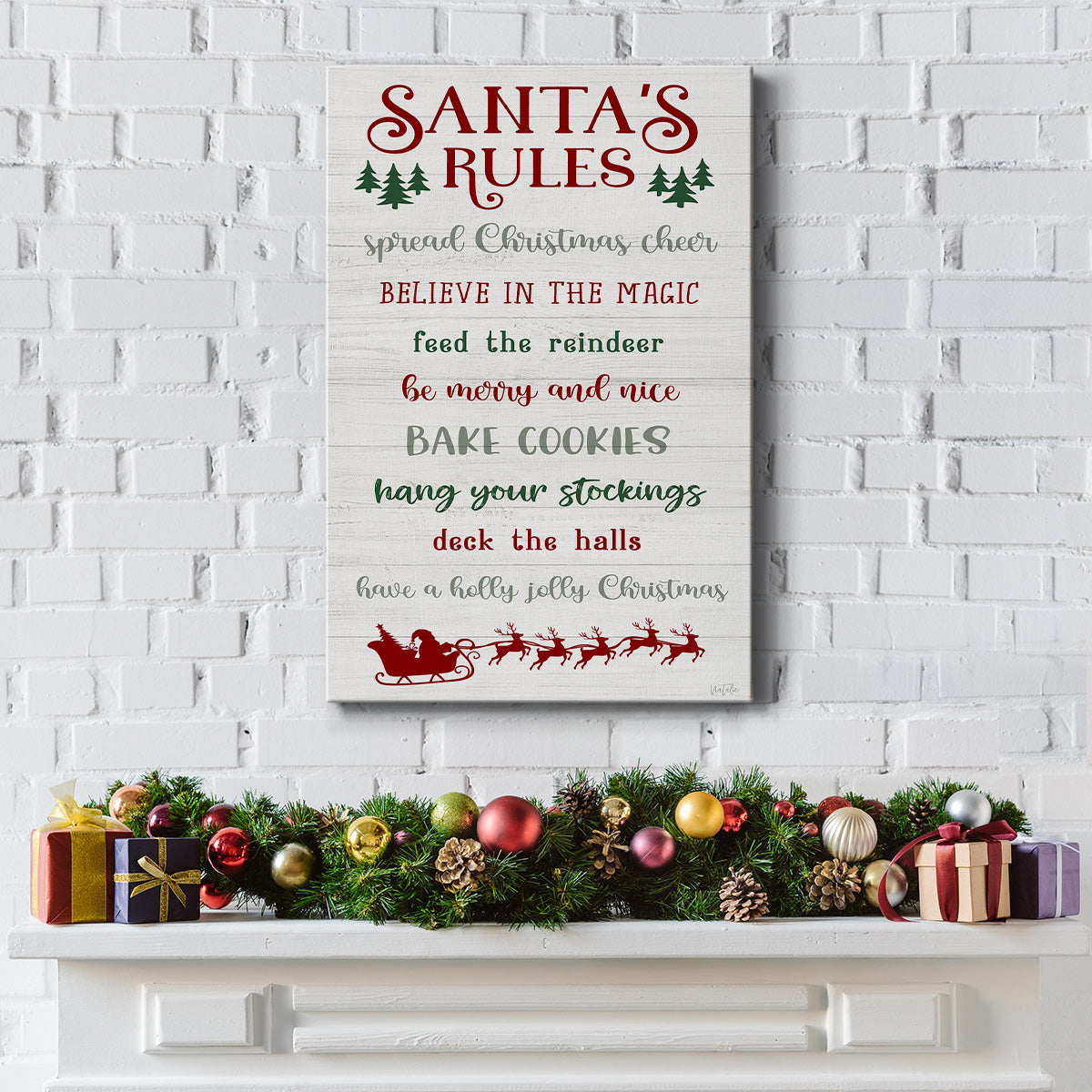 Santa's Rules - Gallery Wrapped Canvas