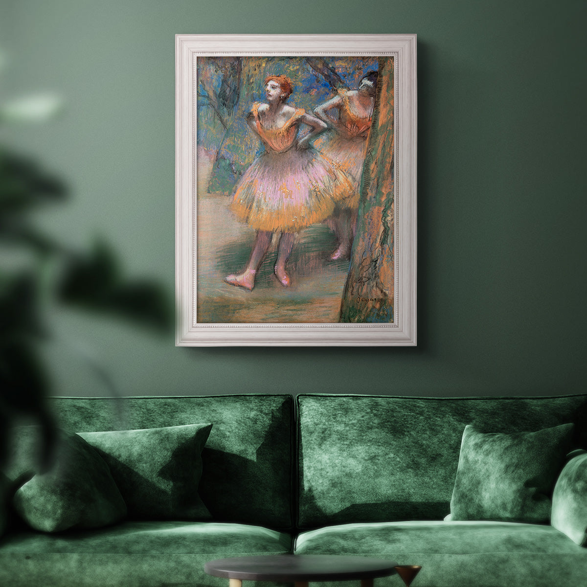 Two Dancers - Ornate Framed Canvas Print