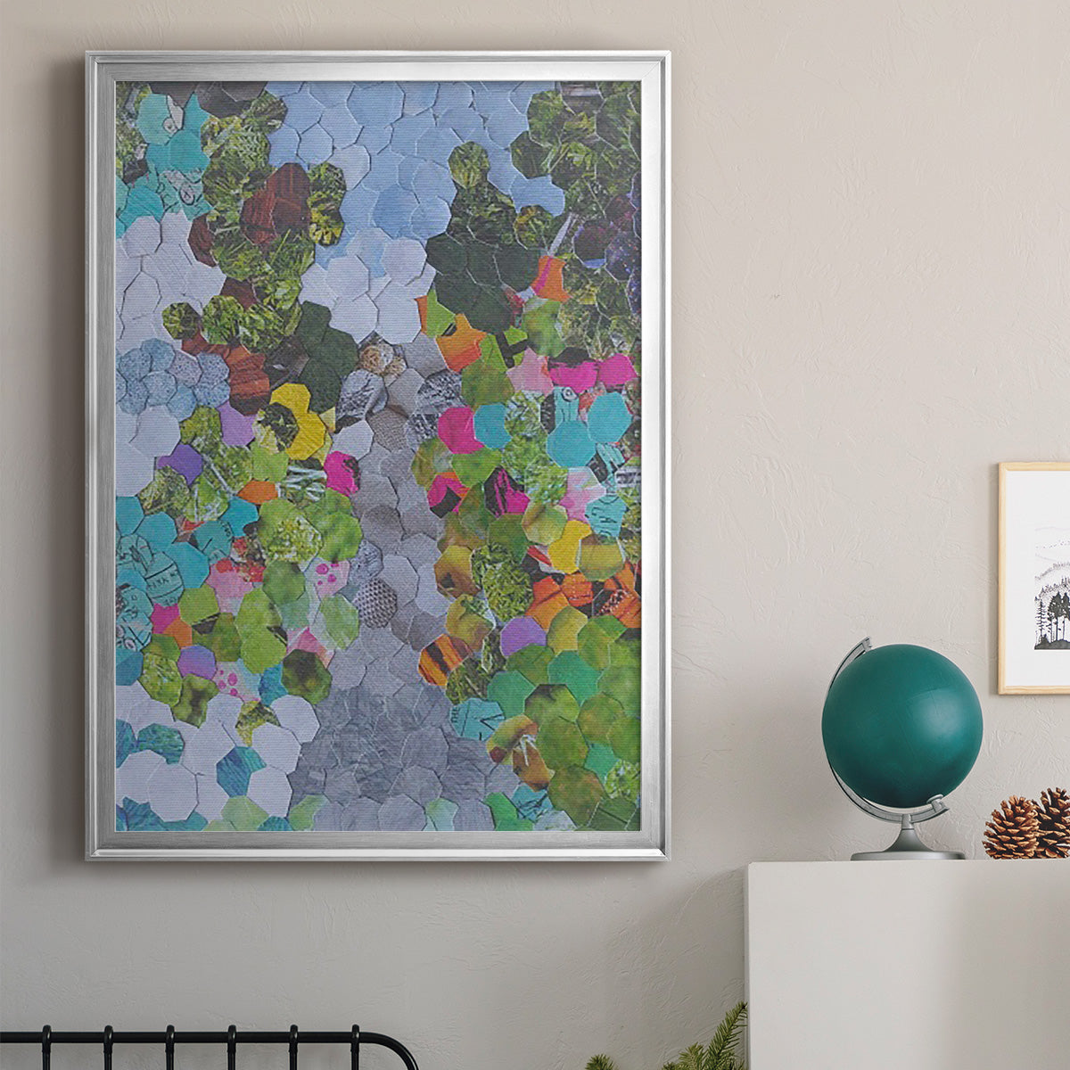 Magenta Garden - Modern Framed Canvas Print