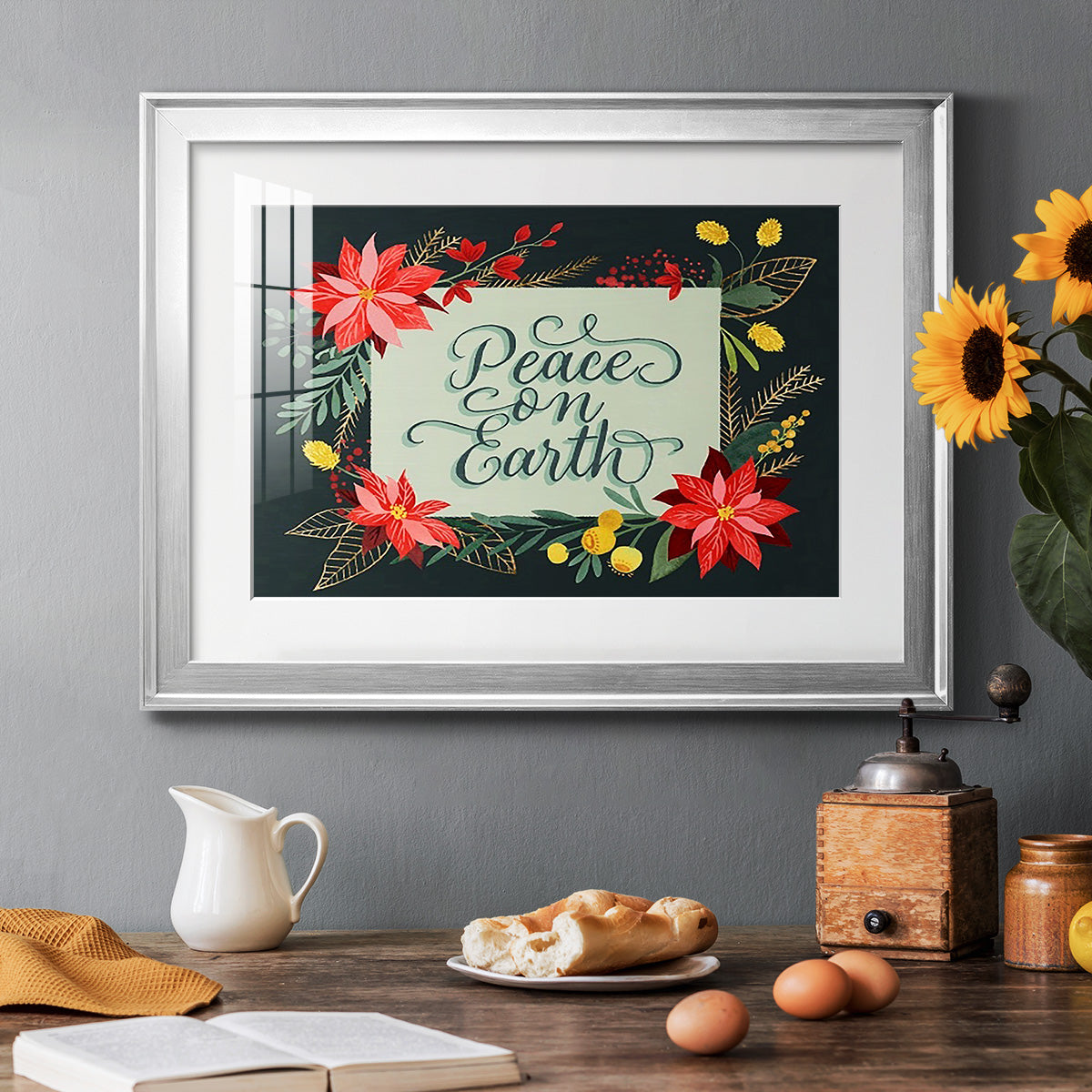 Bright Christmas Night  II - Modern Framed Art Print