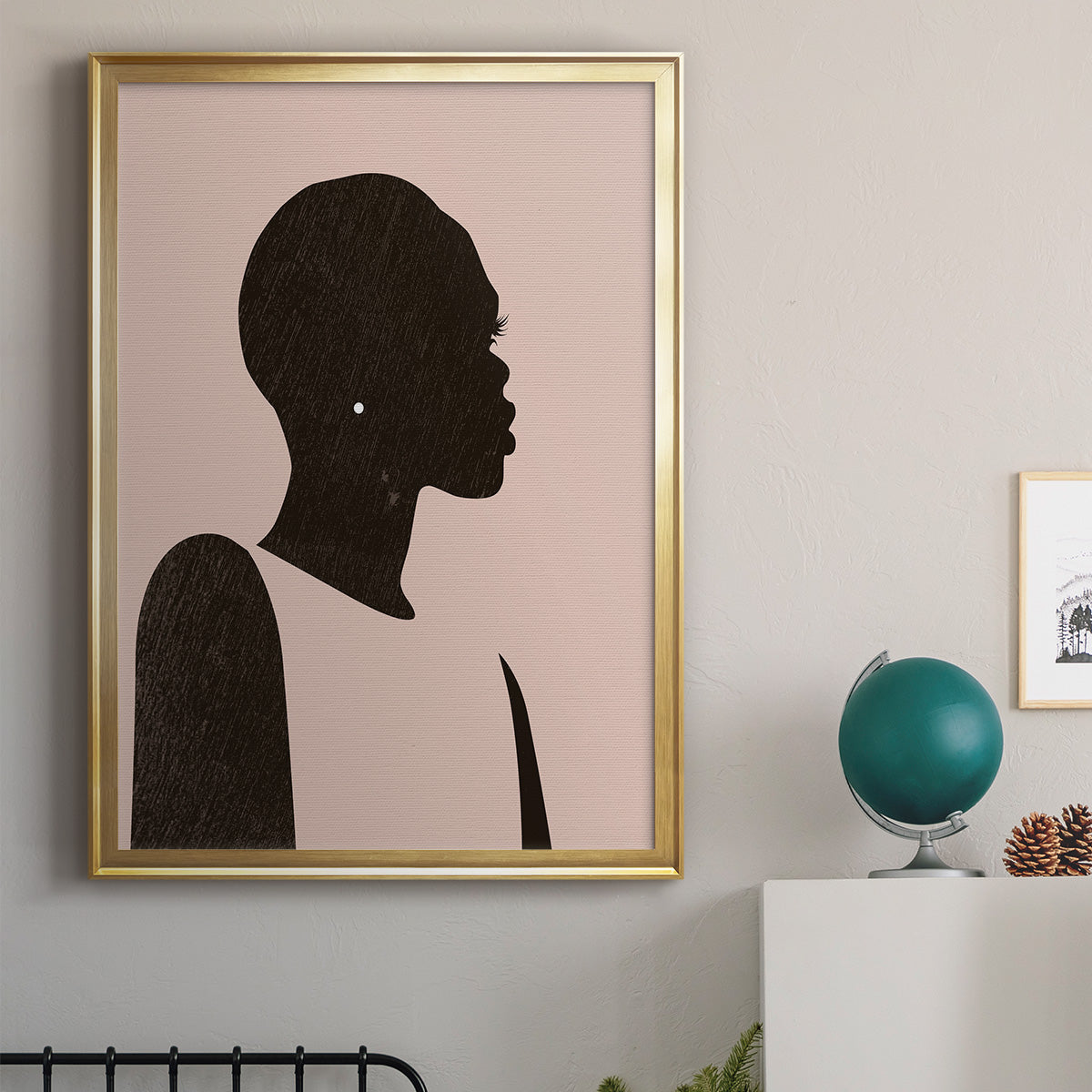 Pink Silhouette II - Modern Framed Canvas Print