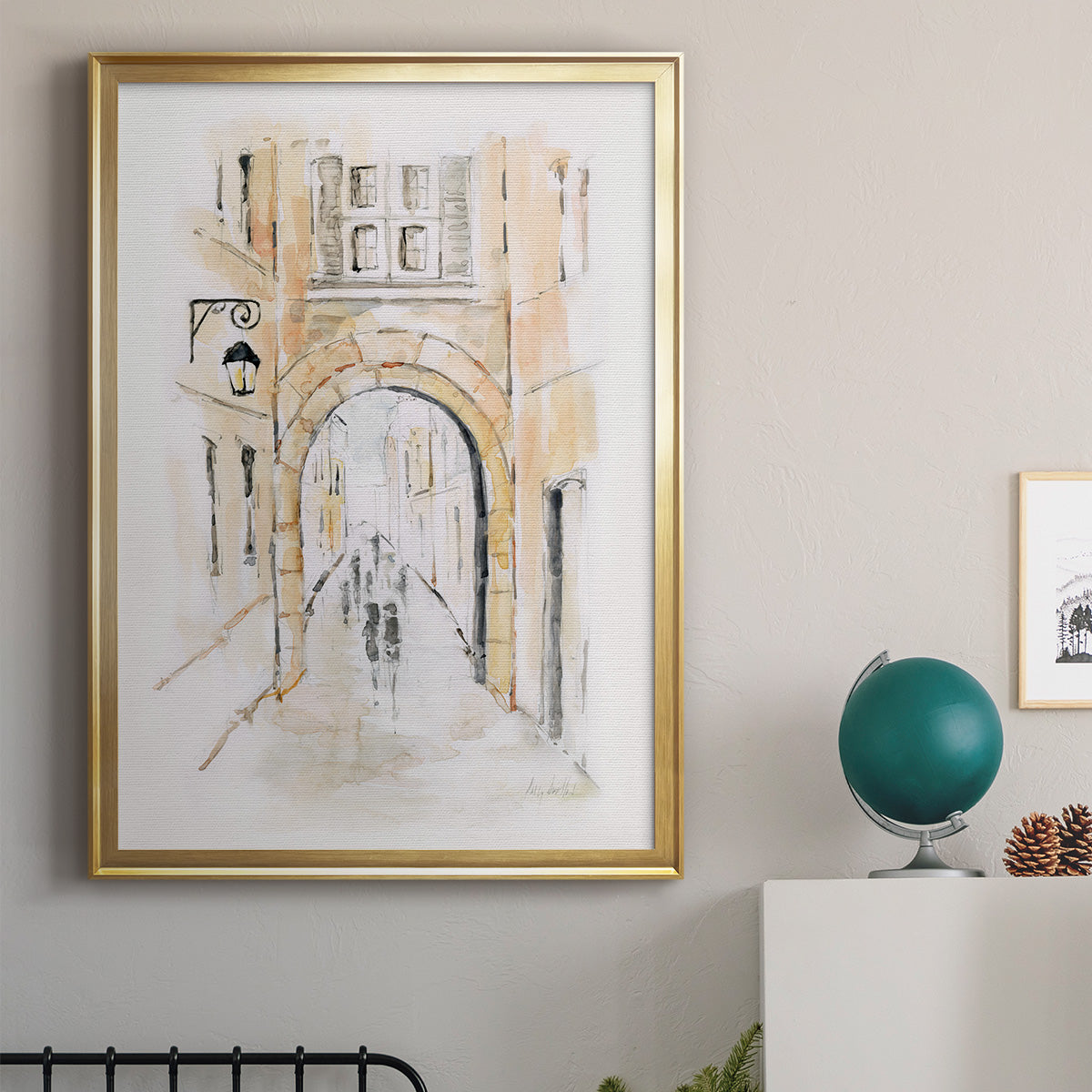 Venice Market Day II - Modern Framed Canvas Print