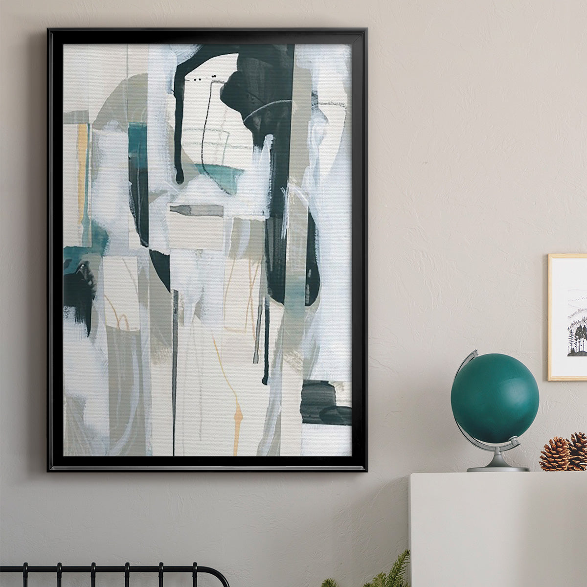 Sea Cavern Strata II - Modern Framed Canvas Print