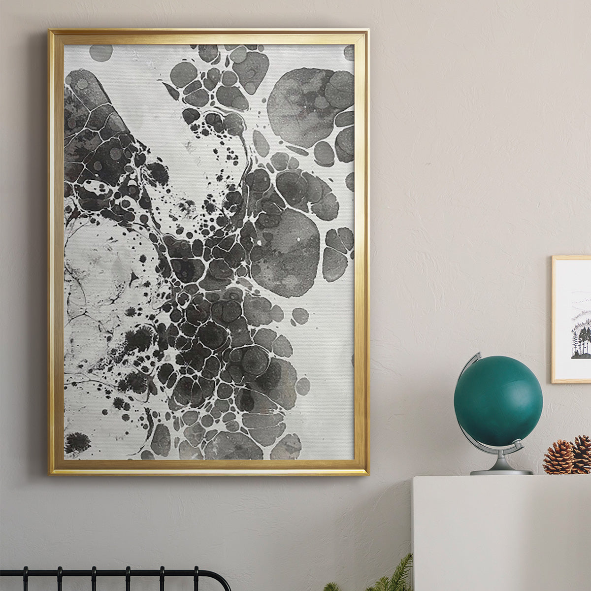 Marbling III - Modern Framed Canvas Print