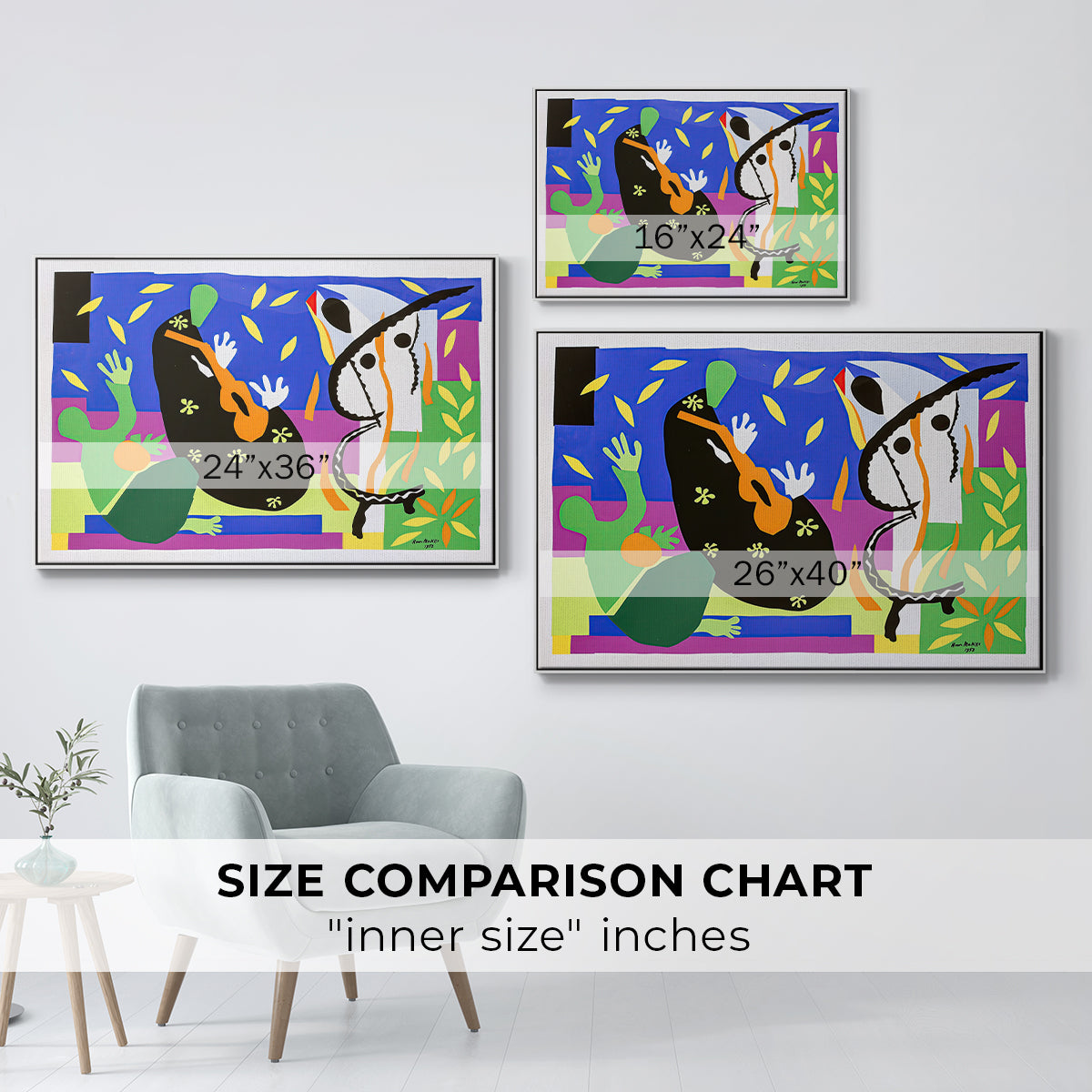 The Sorrows of the King, 1952 - Floater Framed Canvas Print