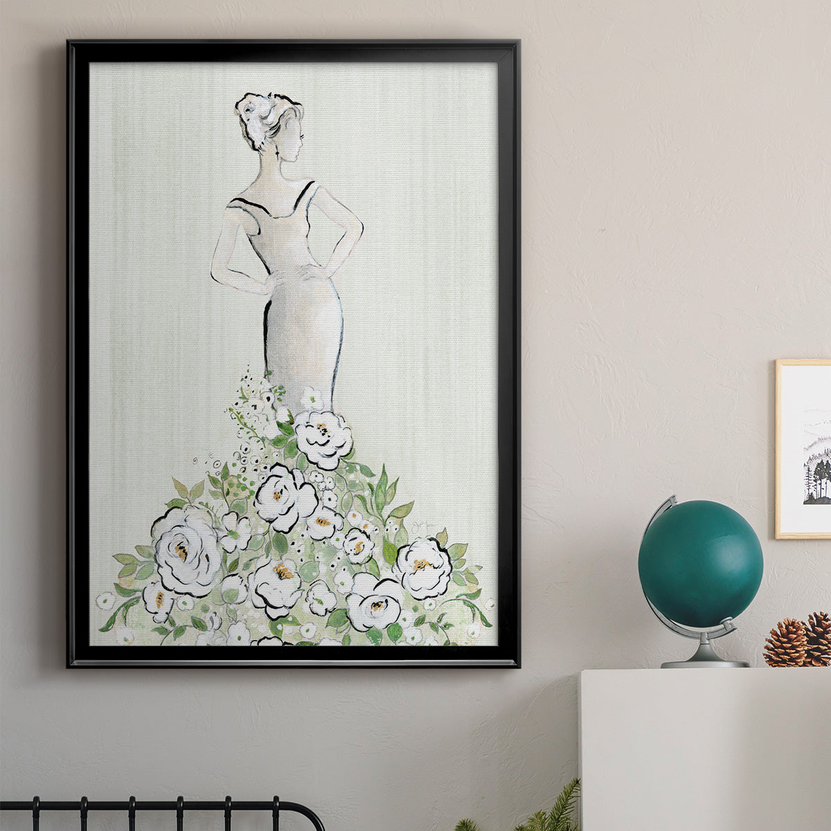 Fashion Floral Figurative - Modern Framed Canvas Print