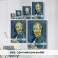 Size comparison chart for canvas art prints, showing multiple size options.