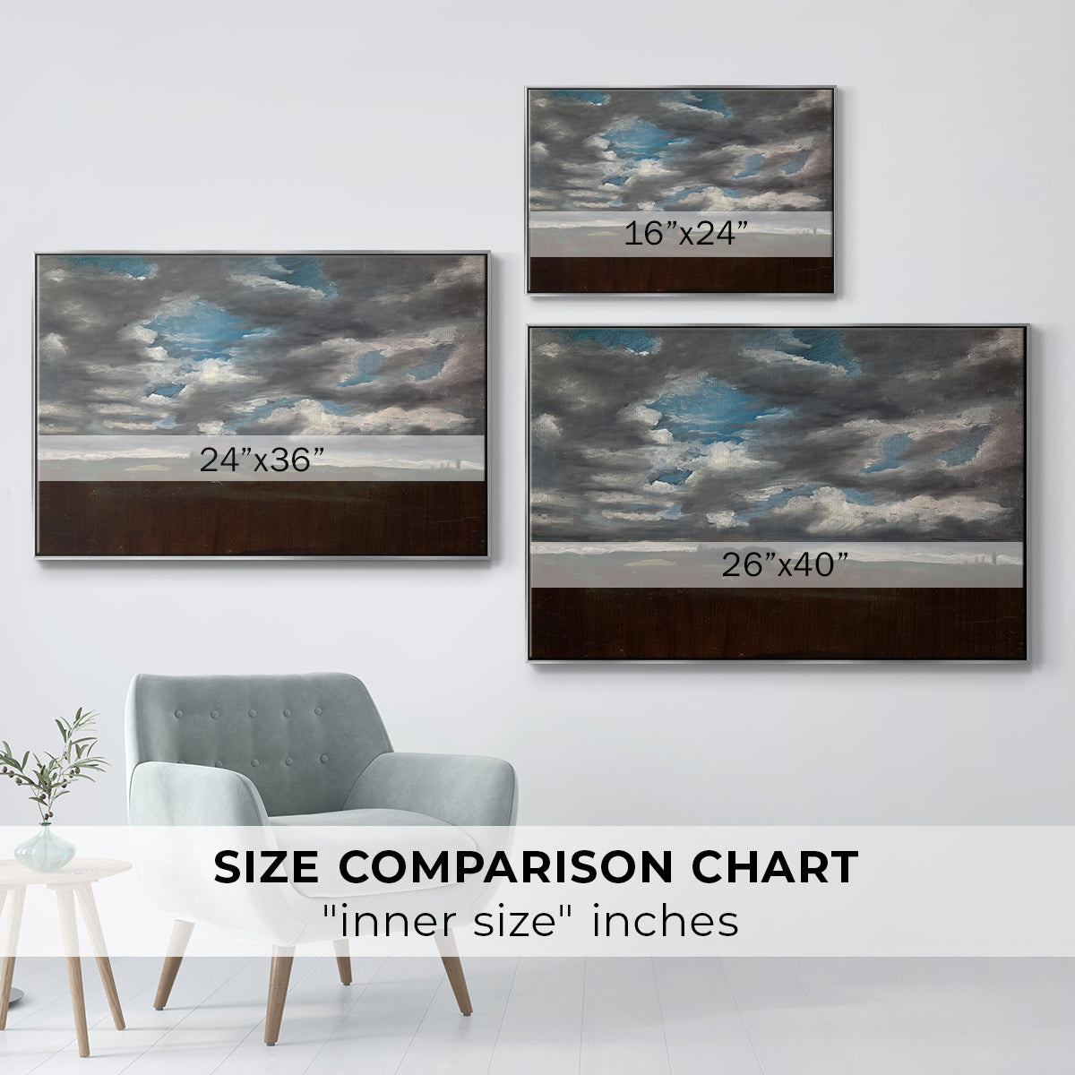 Extensive Landscape with Grey Clouds, c. 1821-1822 - Floater Framed Canvas Print