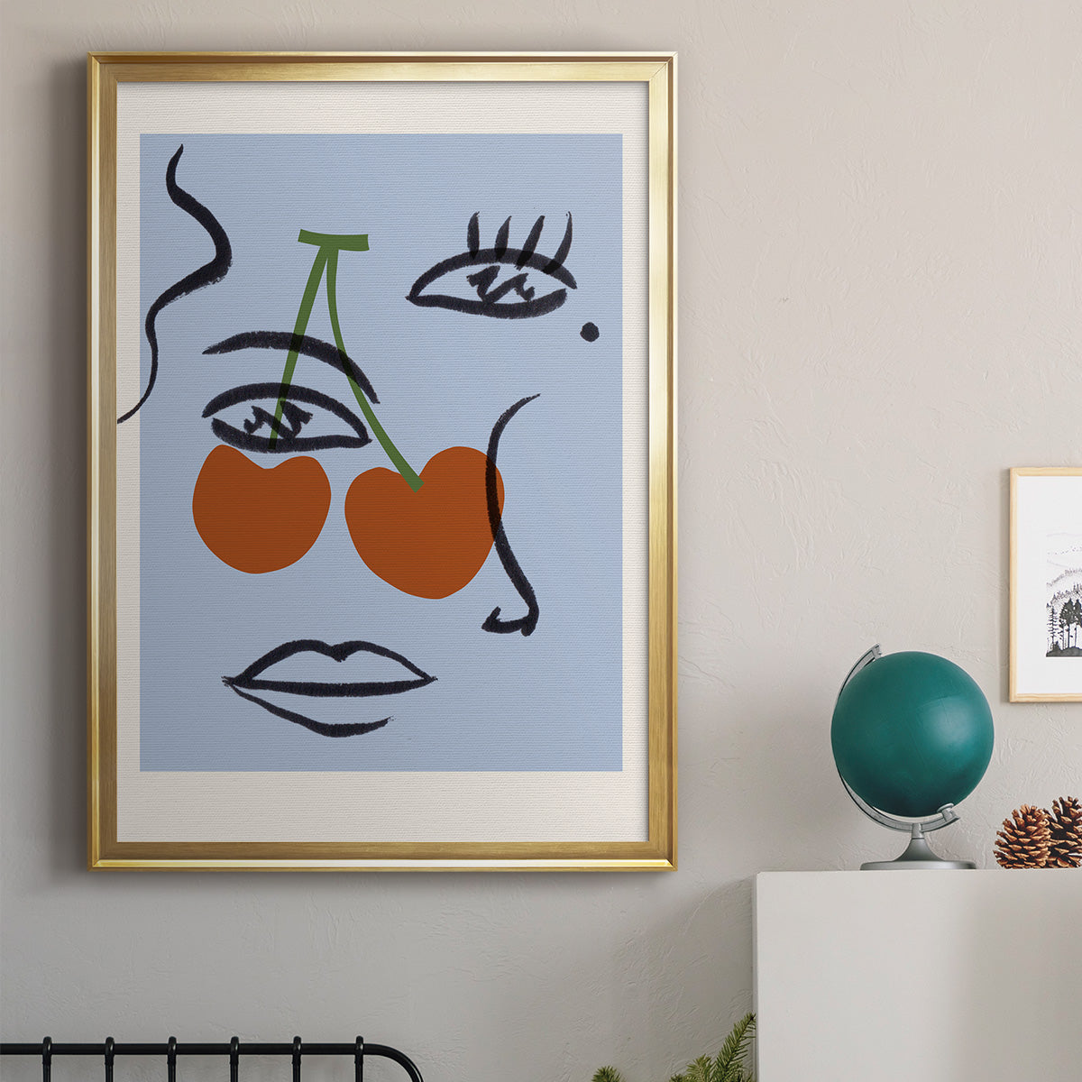 Cherry Baby I - Modern Framed Canvas Print
