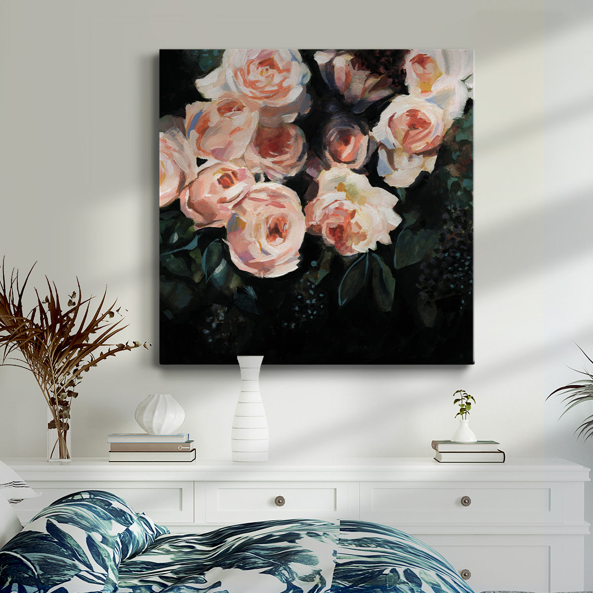 Peachy Blooms I - Canvas Art Print