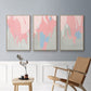 Blushing Abstract I - Framed Premium Gallery Wrapped Canvas L Frame 3 Piece Set - Ready to Hang