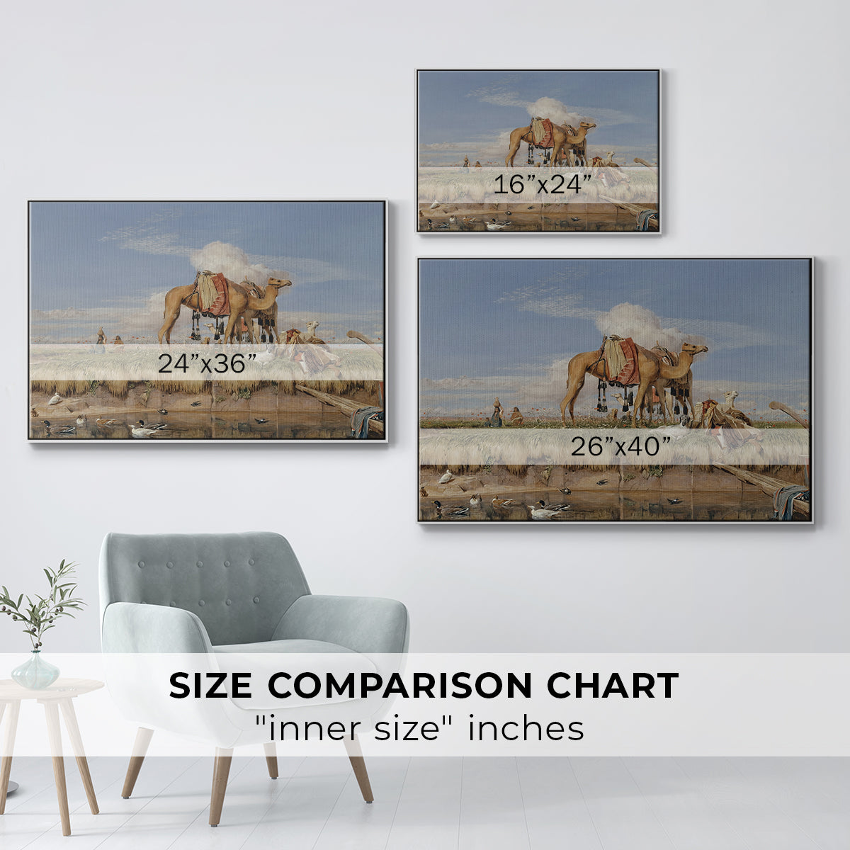 On the Banks of the Nile, Upper Egypt, 1876 - Floater Framed Canvas Print
