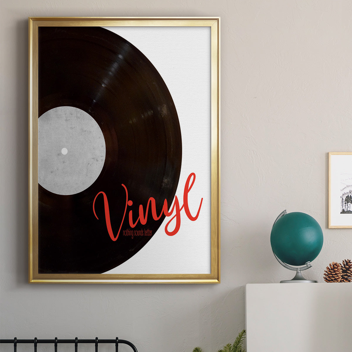 Vinyl - Modern Framed Canvas Print