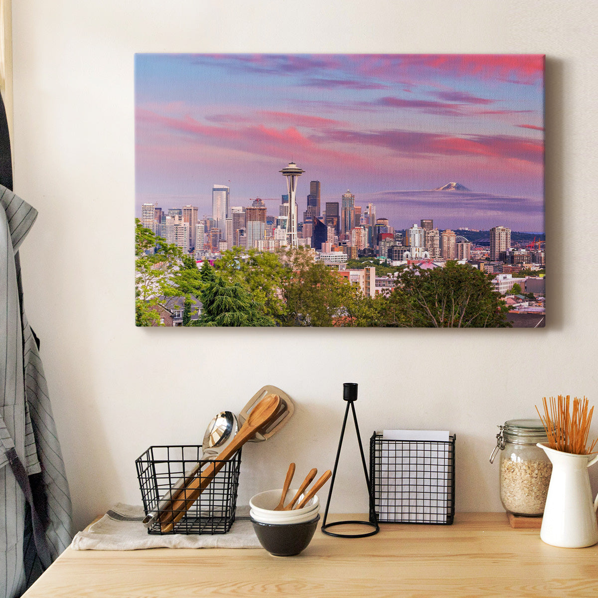 Seattle Skyline Panorama - Canvas Art Print
