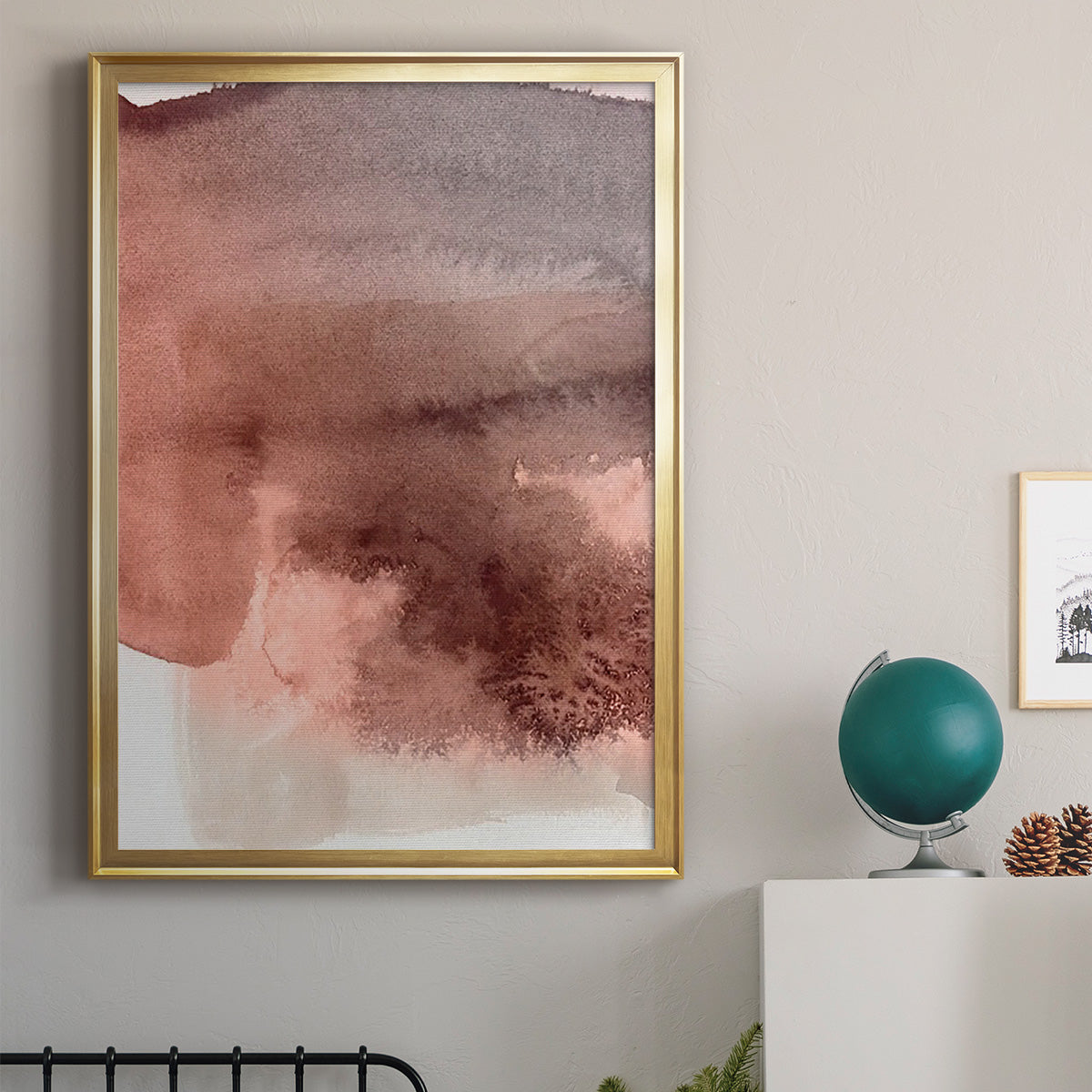 Red Ochre Abstract II - Modern Framed Canvas Print