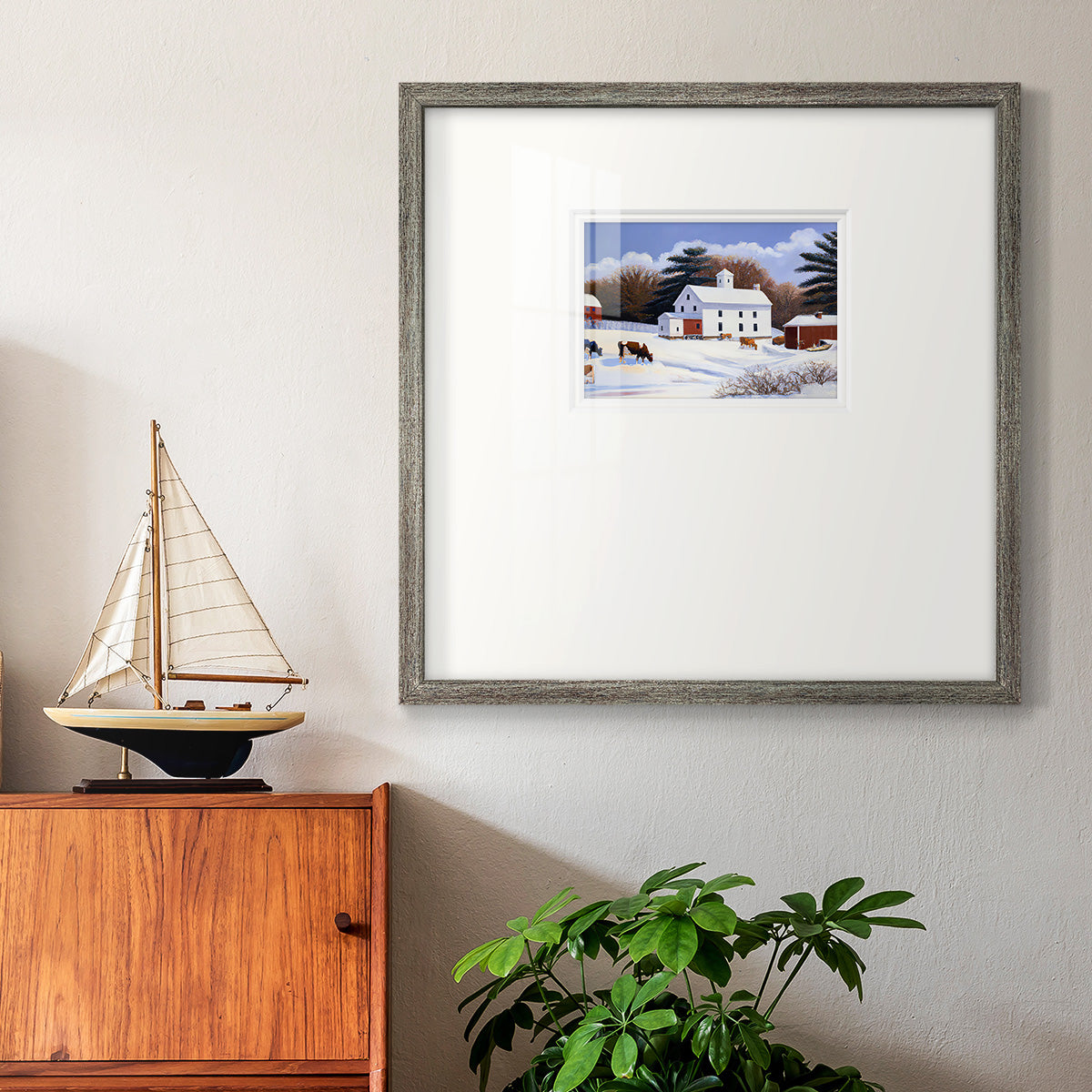 Winter Barn IV - Double Matboard Framed Print