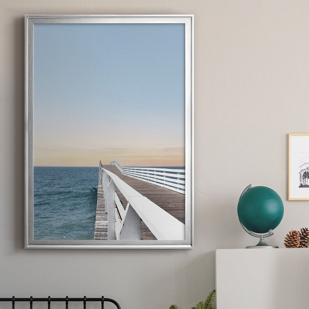 Day at the Pier - Modern Framed Canvas Print