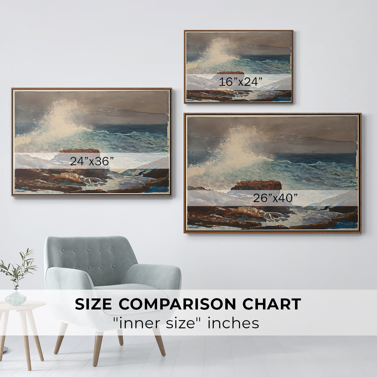 Incoming Tide, Scarboro, Maine, 1883 - Floater Framed Canvas Print