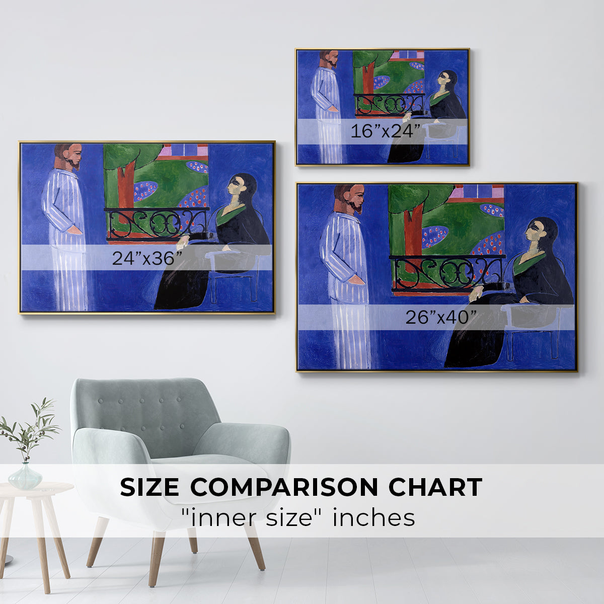 The Conversation, c. 1908-1912 - Floater Framed Canvas Print