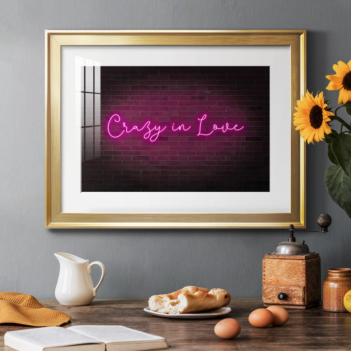 Neon Love II - Modern Framed Art Print