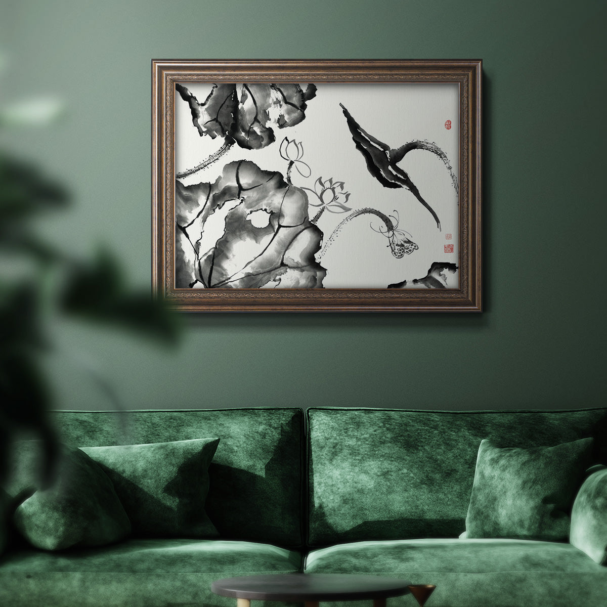 Lotus Study II Premium Framed Canvas- Ready to Hang