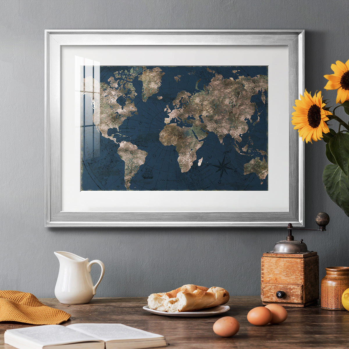 Navy Atlas Premium Framed Print - Ready to Hang