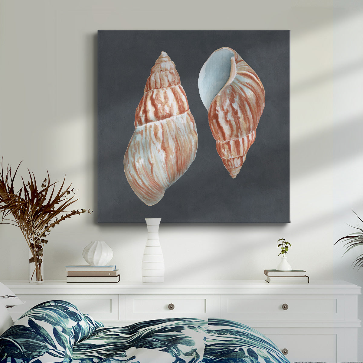 Shell on Slate V - Canvas Art Print