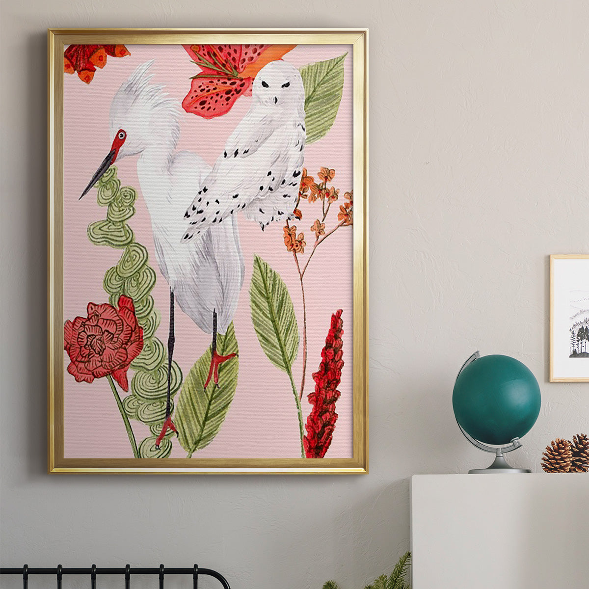 Birds in Motion III - Modern Framed Canvas Print