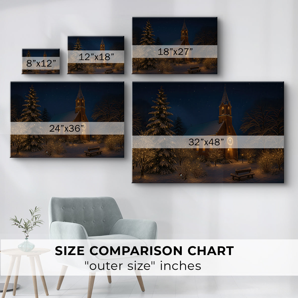 Pale Winter Dawn Parish - Canvas Art Print