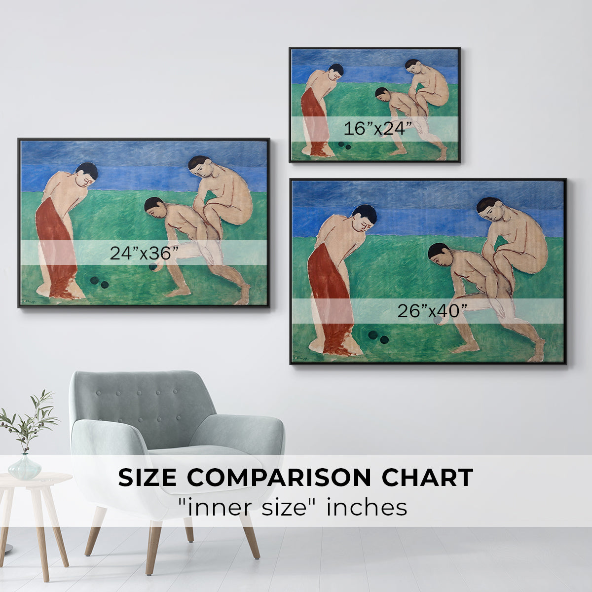 Game of Bowls, 1908 - Floater Framed Canvas Print