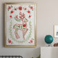 Christmas Folk Reindeer - Modern Framed Canvas Print
