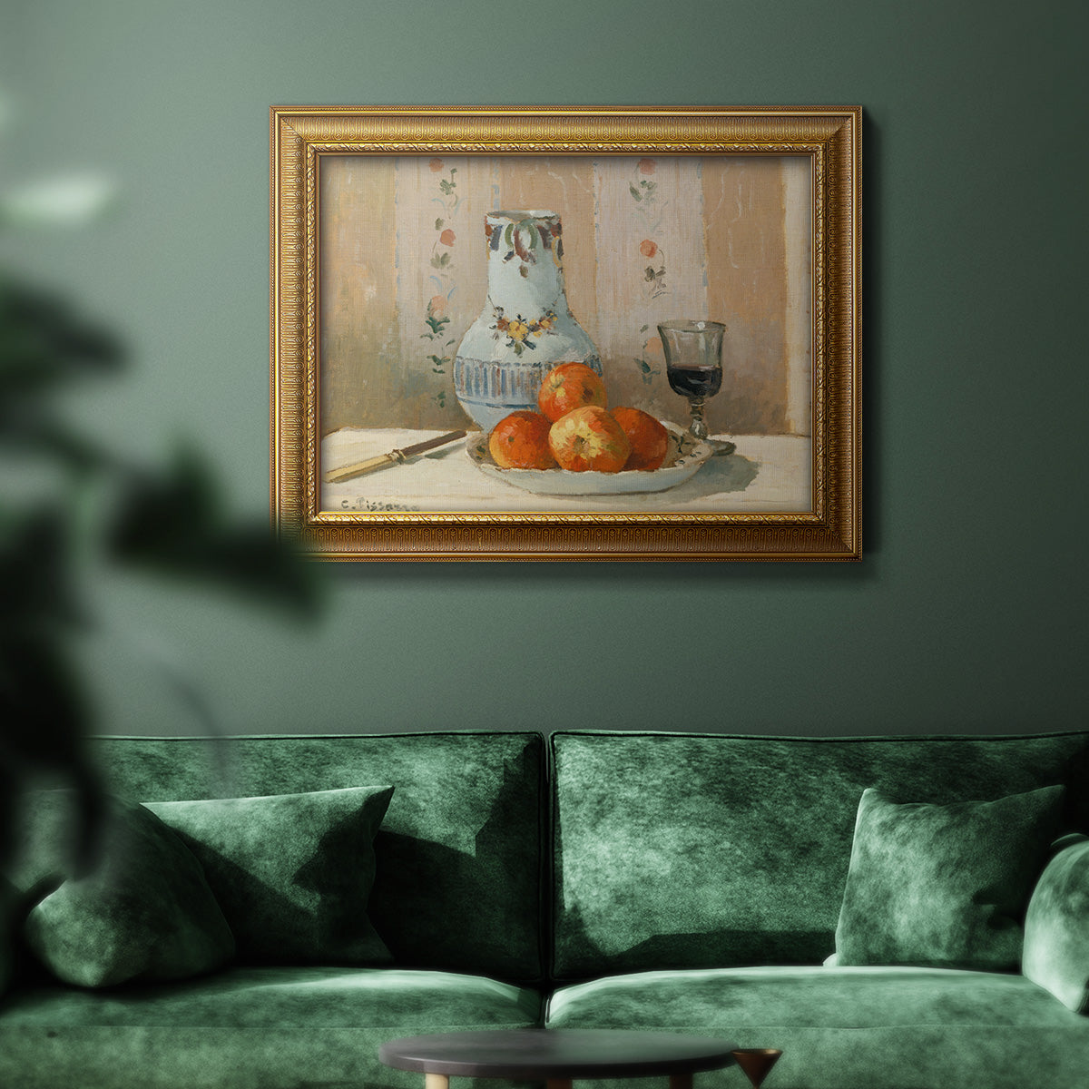 Still Life with Apples and Pitcher Premium Framed Canvas- Ready to Hang