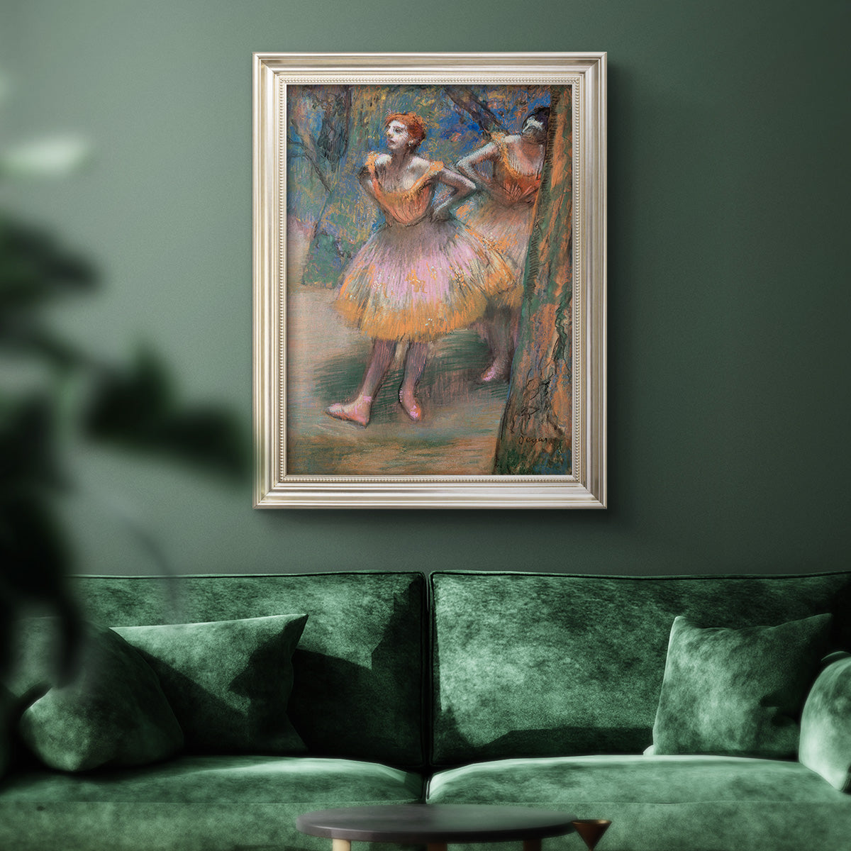 Two Dancers - Ornate Framed Canvas Print