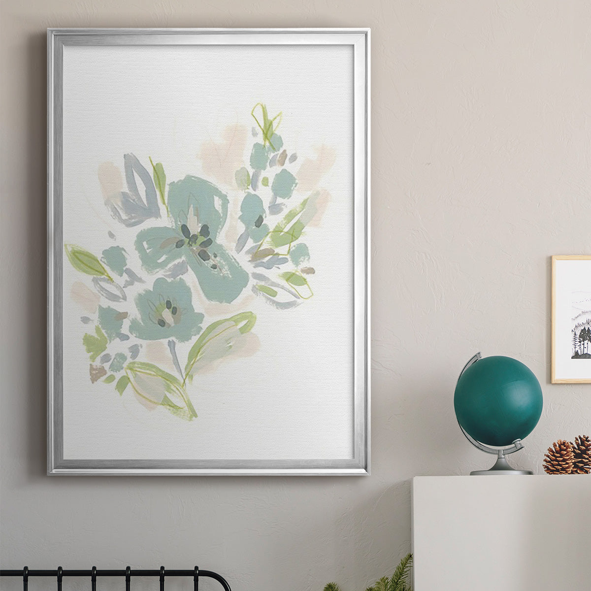 Seafoam Petals III - Modern Framed Canvas Print