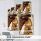 Size comparison chart for canvas art prints, showing multiple size options.