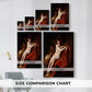 Size comparison chart for canvas art prints, showing multiple size options.