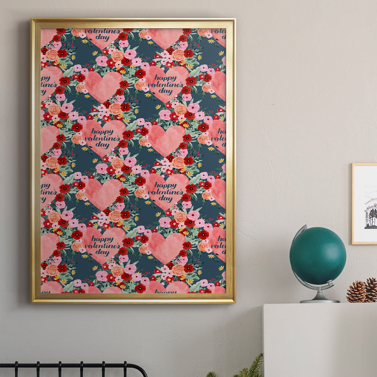 Sweet Hearts Collection E - Modern Framed Canvas Print