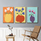 Modern Blooms I - Framed Premium Gallery Wrapped Canvas L Frame 3 Piece Set - Ready to Hang