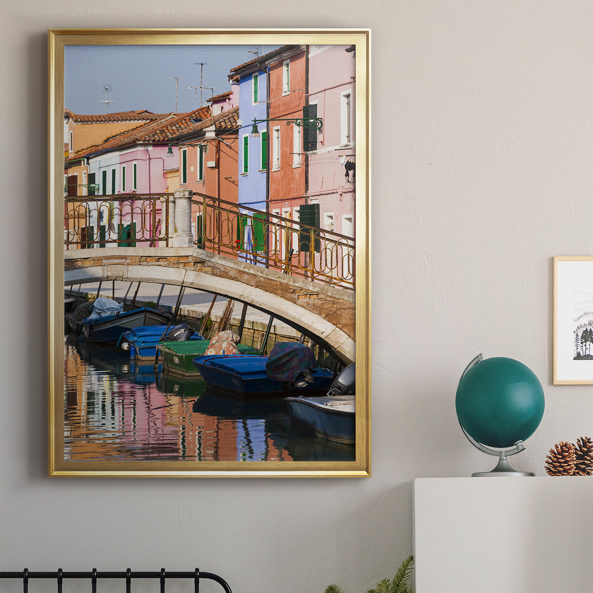Colorful Canal - Modern Framed Canvas Print