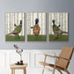 Periwinkle Patch I - Framed Premium Gallery Wrapped Canvas L Frame 3 Piece Set - Ready to Hang