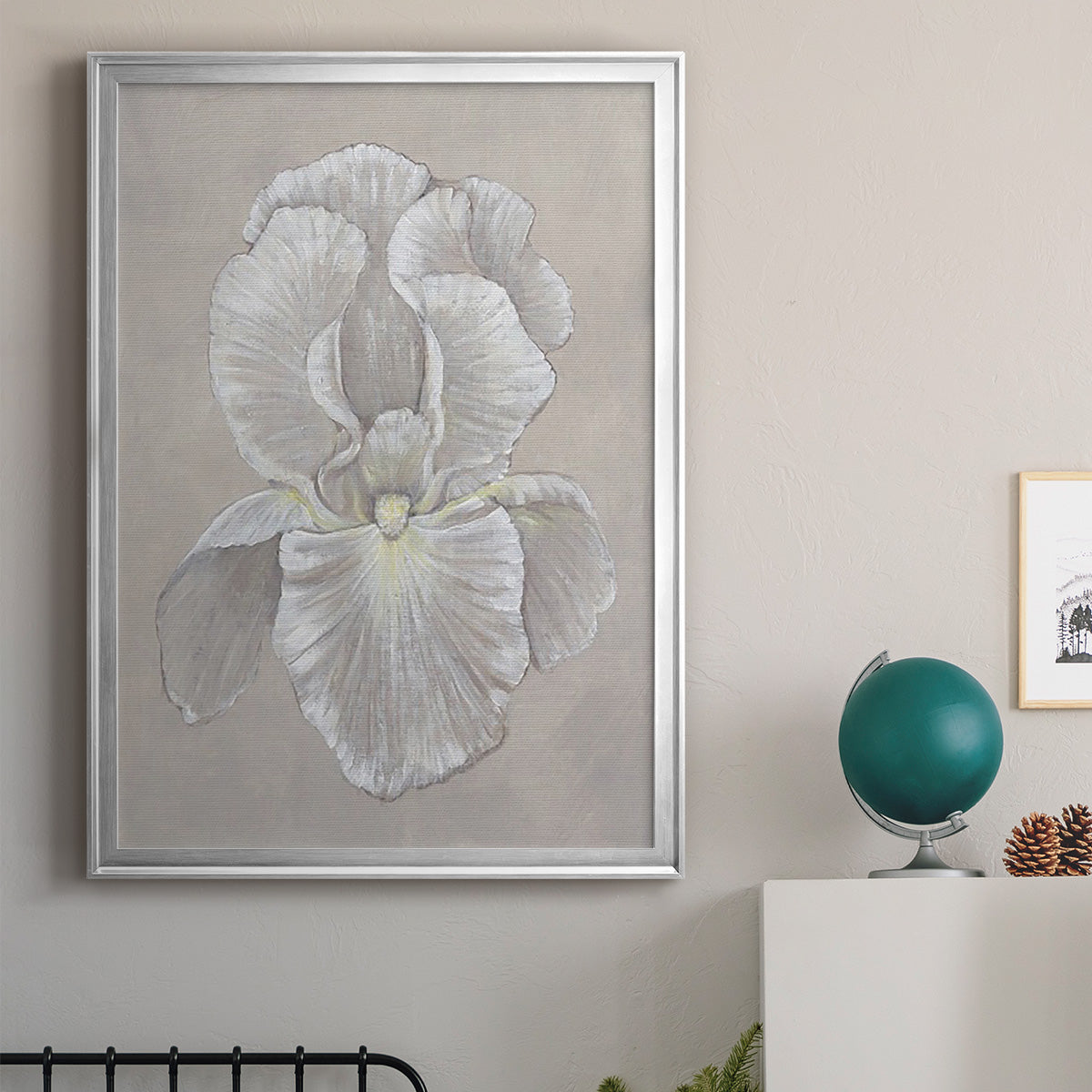 White Iris II - Modern Framed Canvas Print