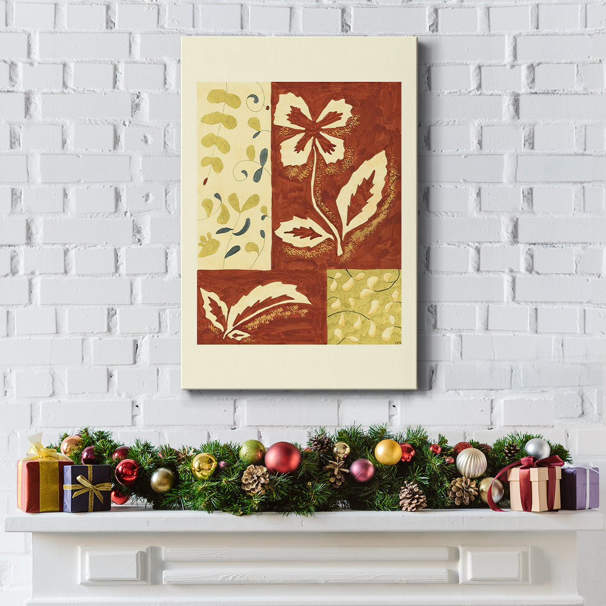 Festive Floral II - Gallery Wrapped Canvas