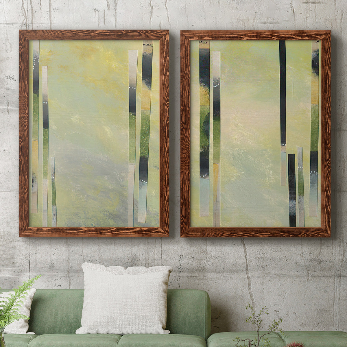 Neutral Assemblage III - Premium Framed Canvas 2 Piece Set - Ready to Hang