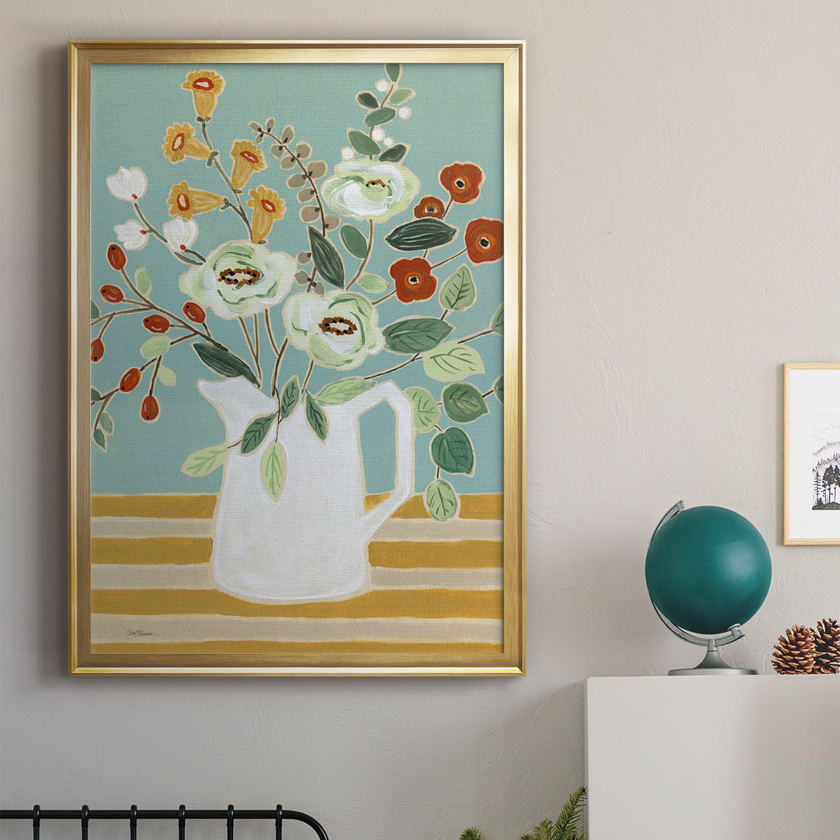 Joyful Blossoms II - Modern Framed Canvas Print