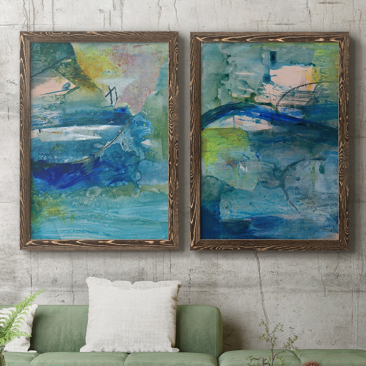 Spring Winds VII - Premium Framed Canvas 2 Piece Set - Ready to Hang