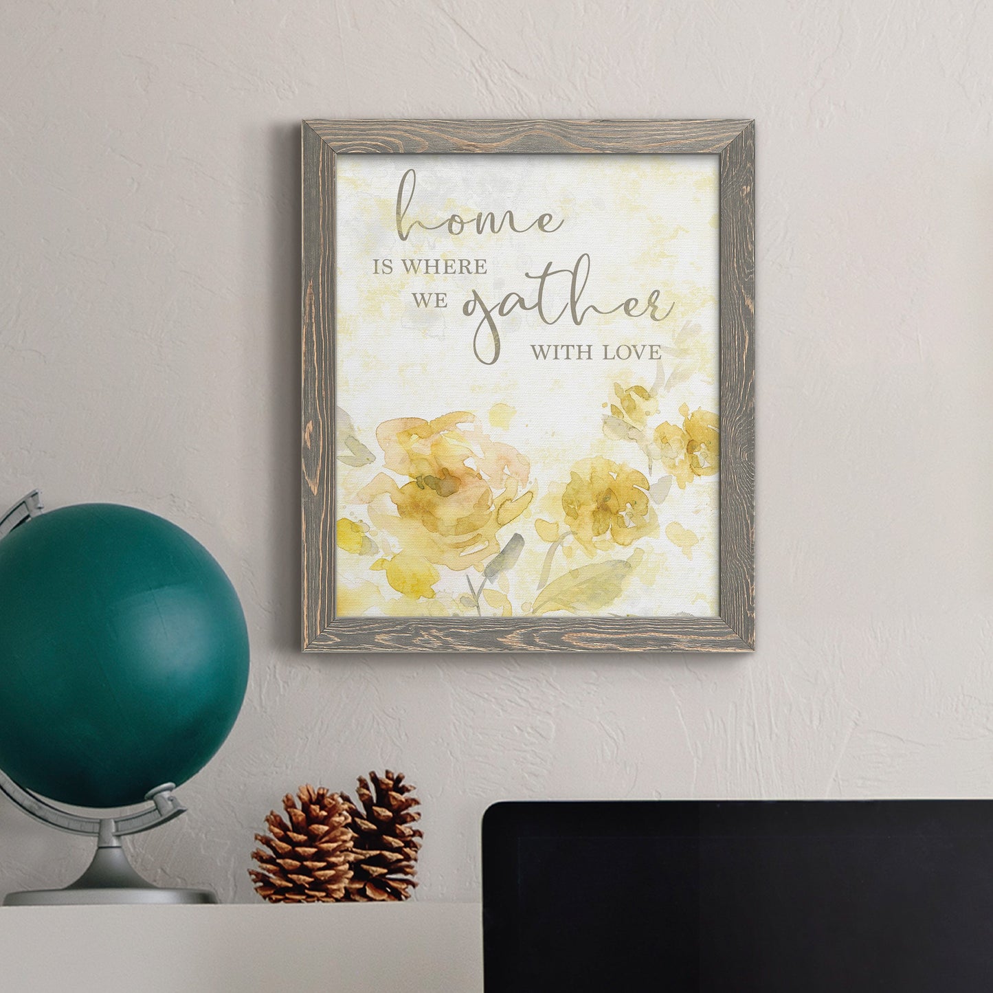 Gather with Love - Premium Canvas Framed in Barnwood - Ready to Hang