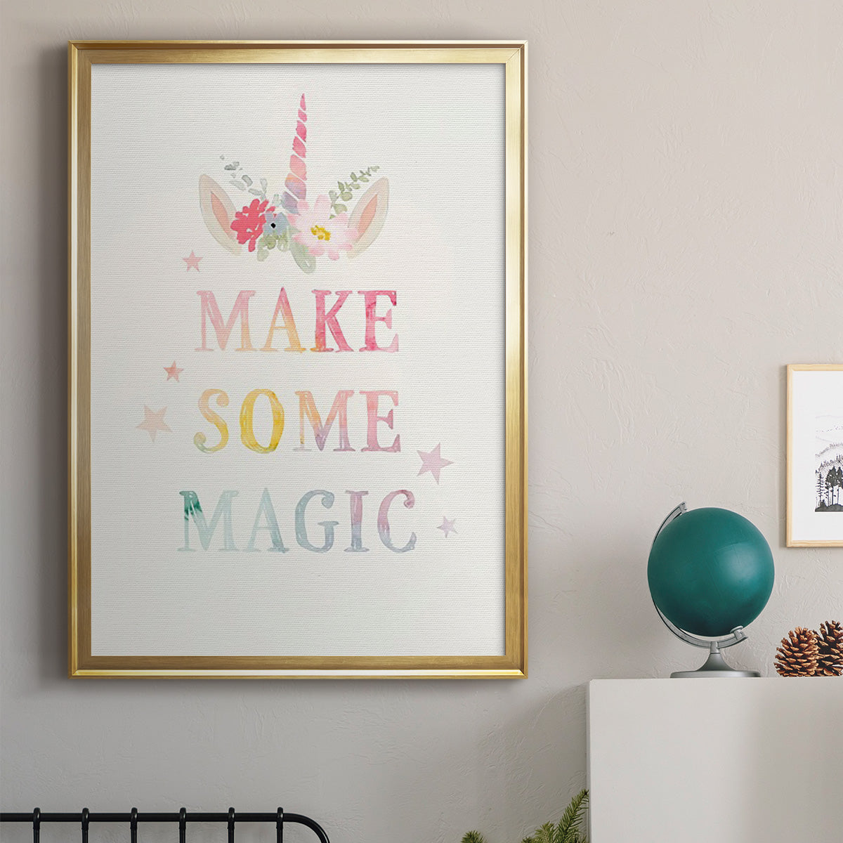 Sweet Unicorn IV - Modern Framed Canvas Print