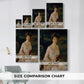 Size comparison chart for canvas art prints, showing multiple size options.