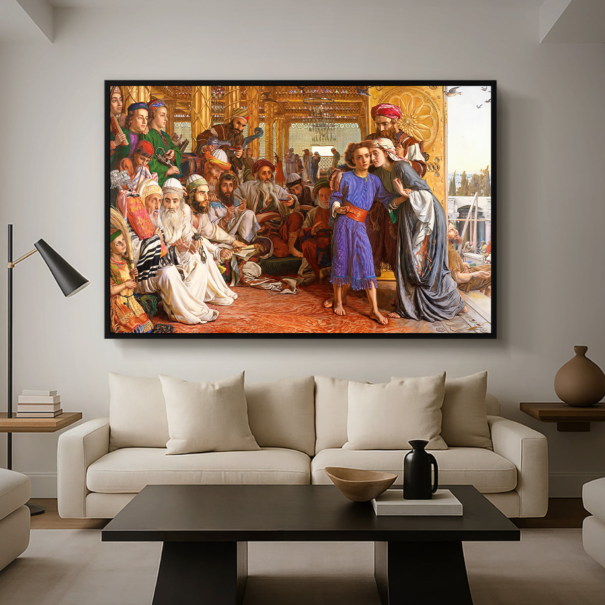 The Finding of the Saviour in the Temple, 1854-1860 - Floater Framed Canvas Print