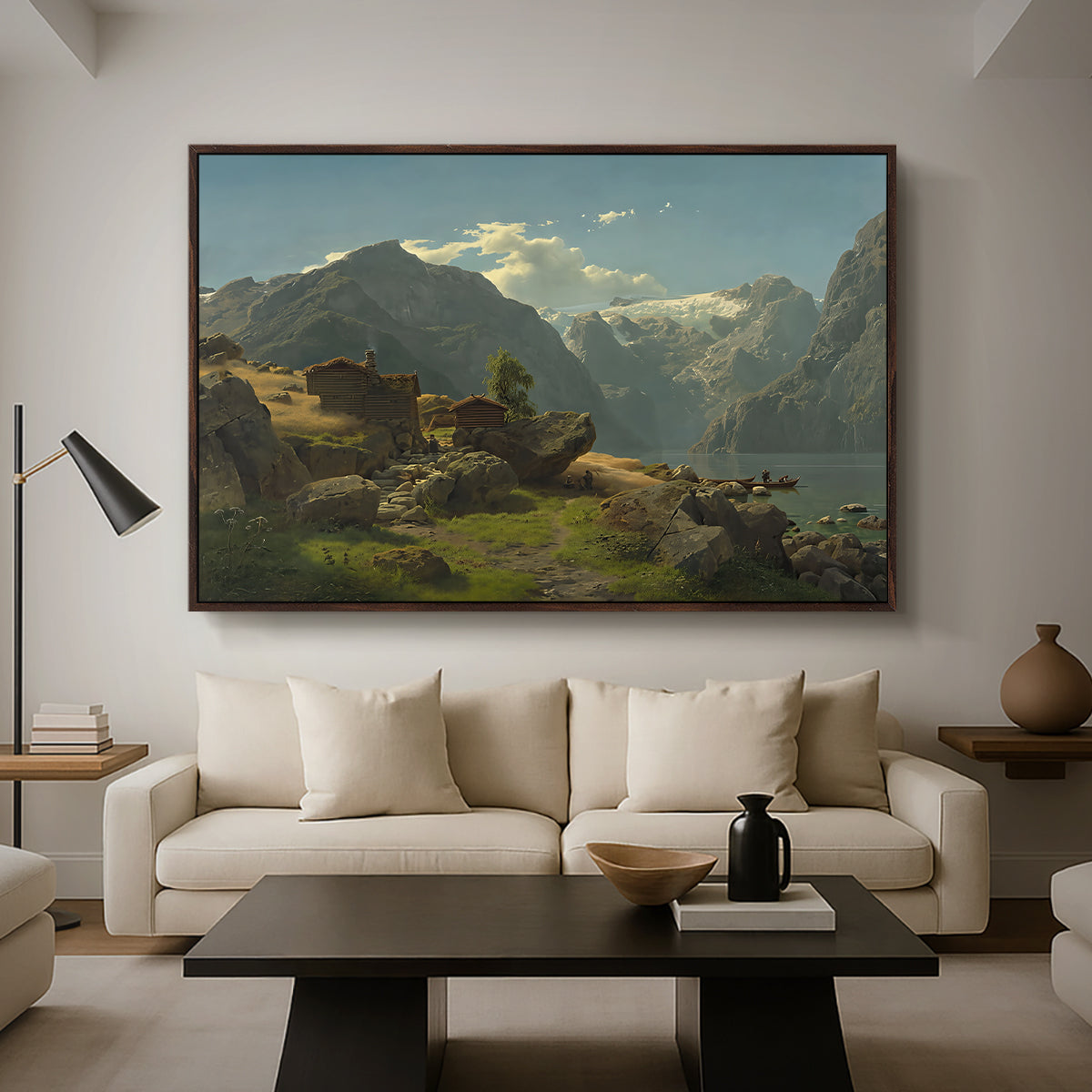 Balestrand, 1848 - Floater Framed Canvas Print